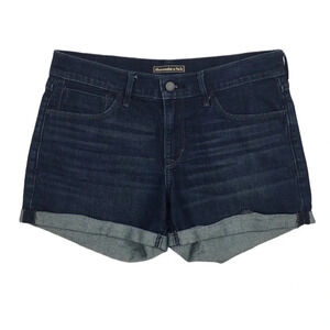 Abercrombie & Fitch Jean Short Womens 26/4 Dark Wash Cotton Denim Cuff